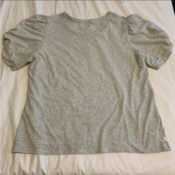 KARL LAGERFELD PARIS Women's Studded Logo Embellished Puff Sleeve Shirt XL - Picture 2 of 9